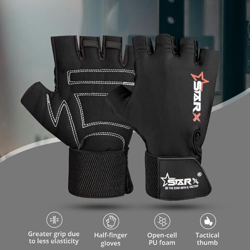 STAR X Minati Wrist Support Gym Gloves Black for Men and Women - Image 2