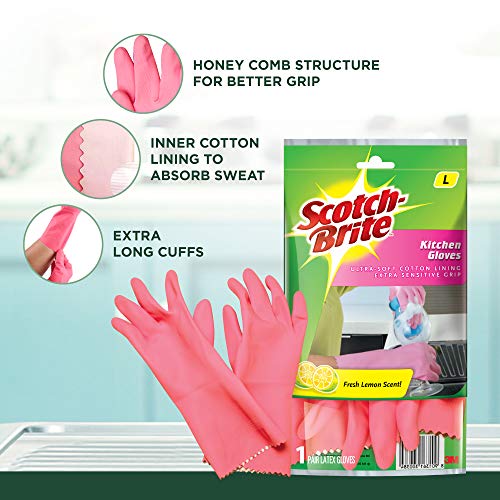 Scotch-Brite Kitchen Gloves - Large and Silver sparks -Large (3 units - Image 4