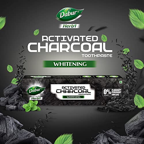 DABUR Herb'L Activated Charcoal Toothpaste 240G (120G x2, Pack of 2) | Whitening Black Gel Toothpaste | Fluoride Free | Fights Plaque & Extrinsic Stains | With Power of Mint | Cool & Refreshing Mouth Experience - Image 3