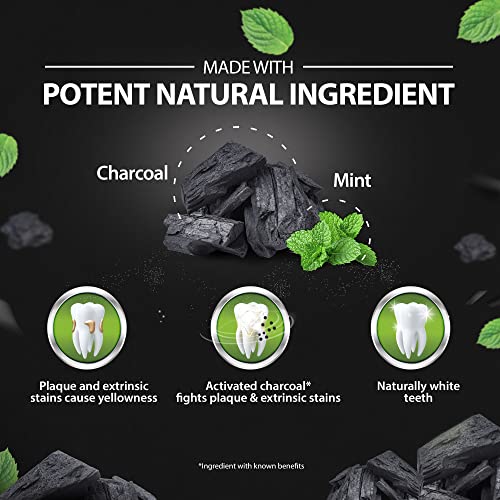DABUR Herb'L Activated Charcoal Toothpaste 240G (120G x2, Pack of 2) | Whitening Black Gel Toothpaste | Fluoride Free | Fights Plaque & Extrinsic Stains | With Power of Mint | Cool & Refreshing Mouth Experience - Image 5