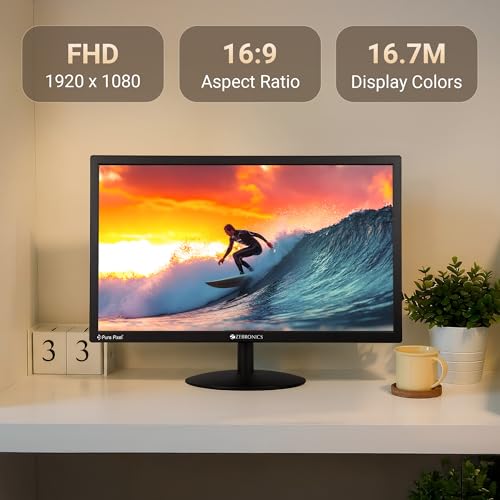 ZEBRONICS 21.5” LED Monitor, FHD