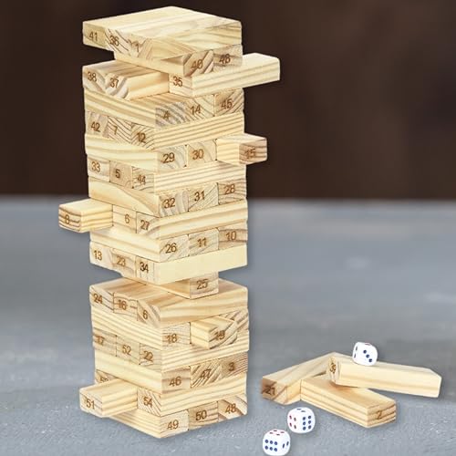 ToyMagic Wooden Numbered Tumbling Tower