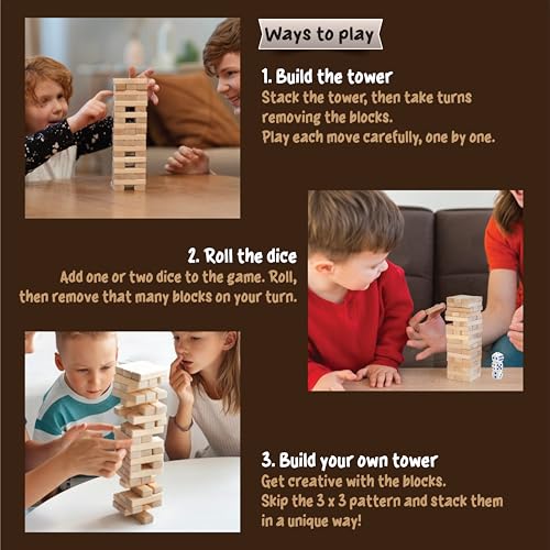ToyMagic Wooden Numbered Tumbling Tower