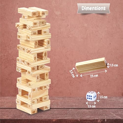 ToyMagic Wooden Numbered Tumbling Tower