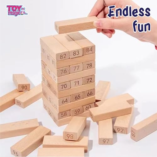 ToyMagic Wooden Numbered Tumbling Tower
