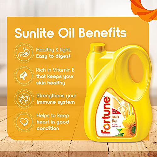 Fortune Sunlite Refined Sunflower Oil, 4.35 Kg Jar - Image 6