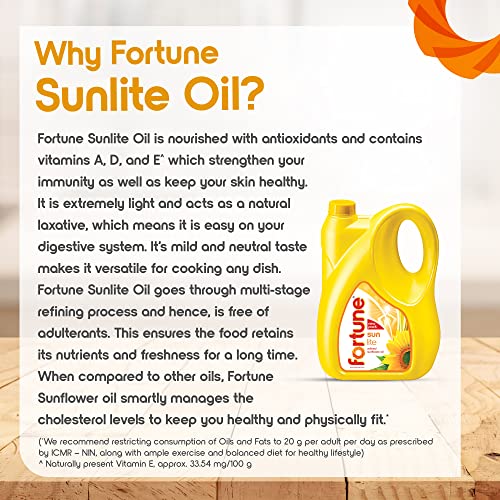 Fortune Sunlite Refined Sunflower Oil, 4.35 Kg Jar - Image 7