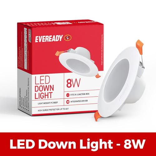 EVEREADY 8W LED Downlight, Round