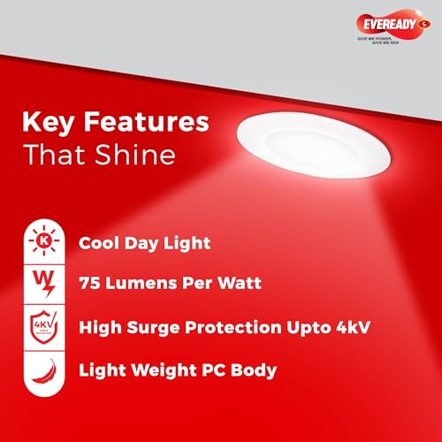 EVEREADY 8W LED Downlight, Round
