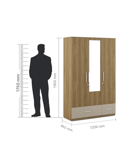 HomeTown Diago 3 Door Wardrobe W Mirror - Image 3