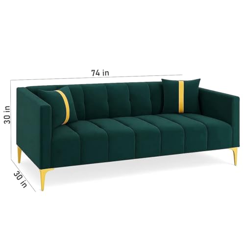 FURNY Modernliving 3 Seater Sofa Set for Premium Living (Teal Color) - Image 2