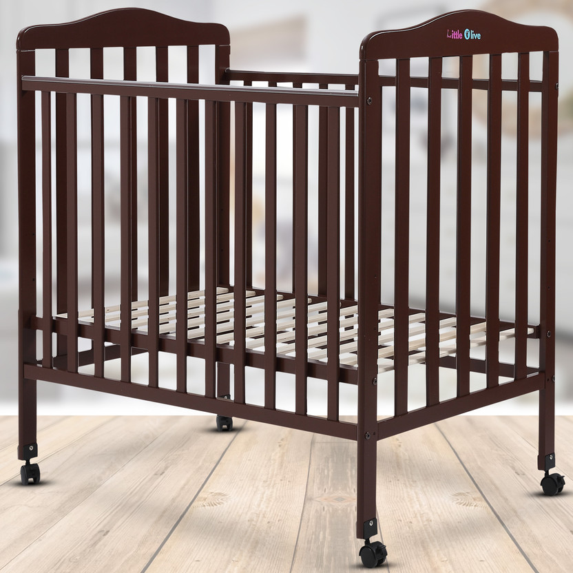 Little Olive Star Wooden Baby Cot For New Born - Brown Cot (Brown...more