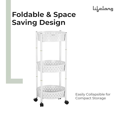 Lifelong Kitchen Storage Rack|3-Layer Baskets|Foldable