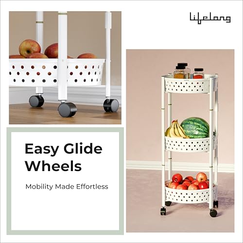 Lifelong Kitchen Storage Rack|3-Layer Baskets|Foldable