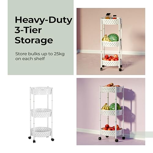 Lifelong Kitchen Storage Rack|3-Layer Baskets|Foldable