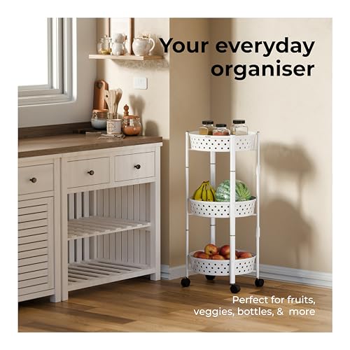 Lifelong Kitchen Storage Rack|3-Layer Baskets|Foldable