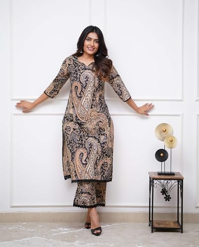 Nermosa Women Viscose Printed Straight Kurta Pant Set - Image 5