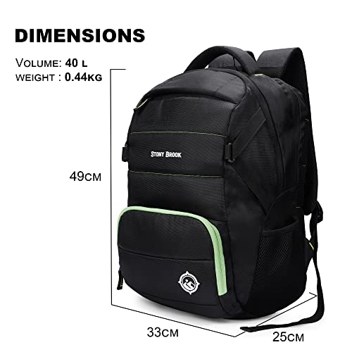 Stony Brook by Nasher Miles Aurora Laptop Backpack 40 L (Black-Green) - Image 7