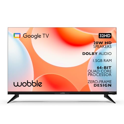 Wobble 80 cm (32 inches) UD Series HD Ready Smart LED Google TV WB32GTAW9216HDFL (Black)
