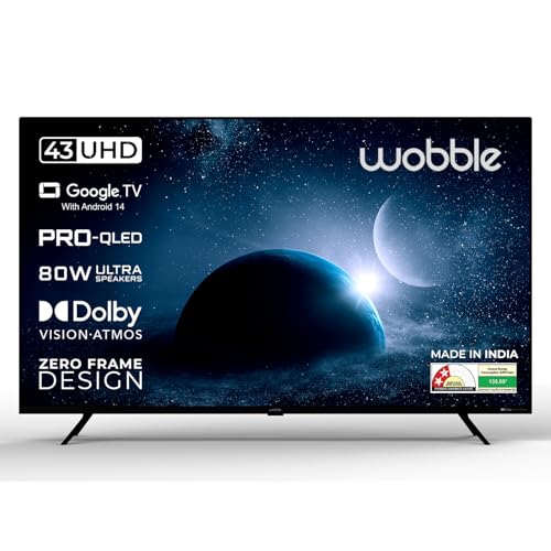 Wobble 109 cm (43 inches) X Series 4K UHD QLED Google TV WB43QDXGU2875T24