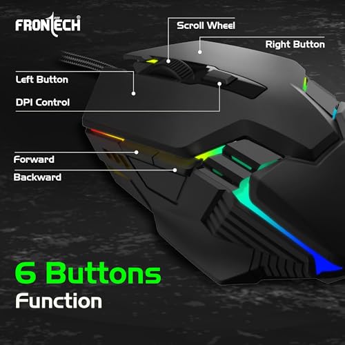 FRONTECH Gaming Mouse, 6-Button USB