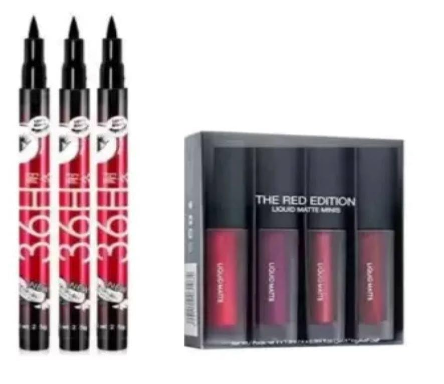 Frippe Matte Me Lipstick With 3 Pcs Eyeliner