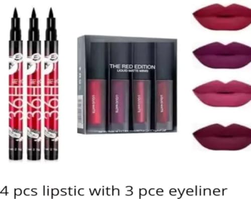 Frippe Matte Me Lipstick With 3 Pcs Eyeliner - Image 2