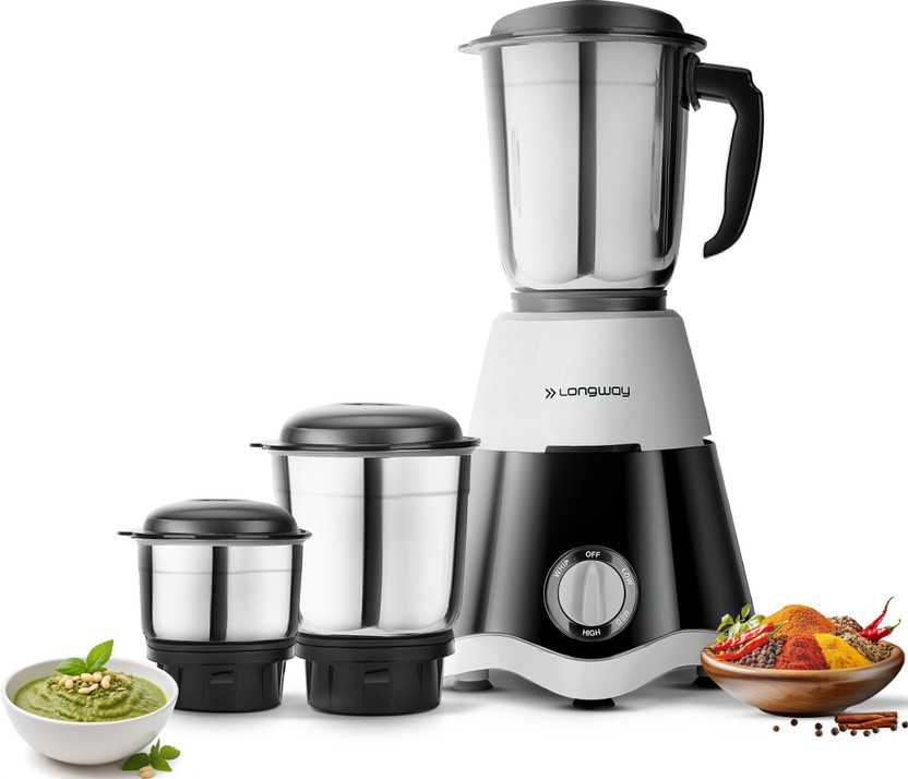 Longway Super Dlx 700 W Juicer Mixer Grinder (Super | 3 Jars | Bl...more
