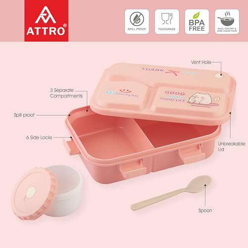 ATTRO Smiley Bite Plastic Lunch
