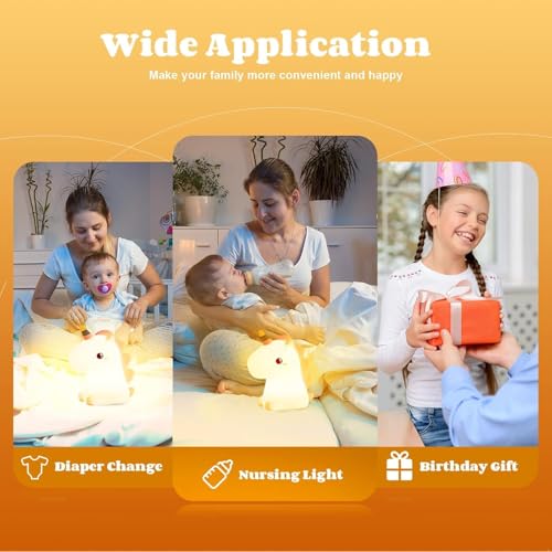GITGRNTH Silicone Unicorn Night Light