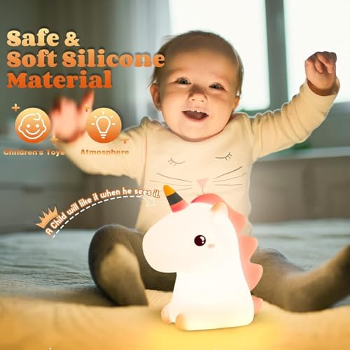 GITGRNTH Silicone Unicorn Night Light