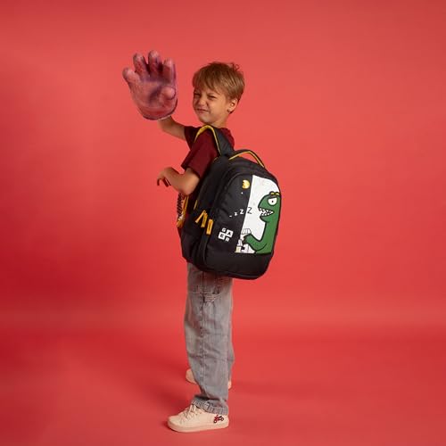 Gear Giant Monster Backpack 15"/20L Small Water Resistant School Bag/Casual Backpack/Daypack/Kids Bag for Boys/Girls (Black-Yellow) - Image 2
