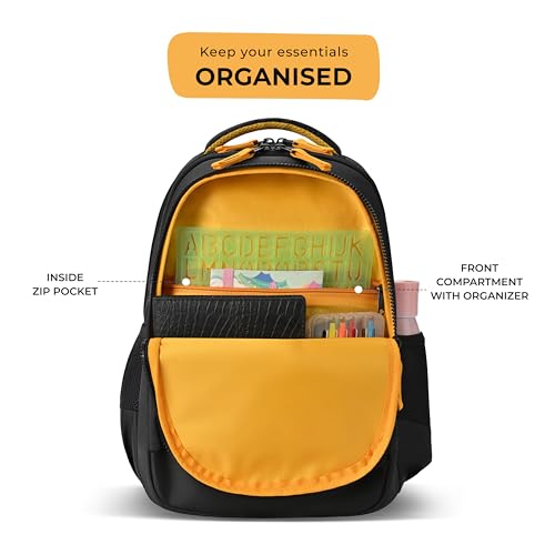 Gear Giant Monster Backpack 15"/20L Small Water Resistant School Bag/Casual Backpack/Daypack/Kids Bag for Boys/Girls (Black-Yellow) - Image 6