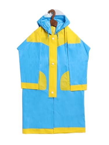 Rupa Unisex Kids Pvc Rainwear, Cartoon Print Waterproof Standard Length Longcoat/Raincoat With Adjustable Hood For Boy And Girl And With Space For School Bag. Pack Of 1