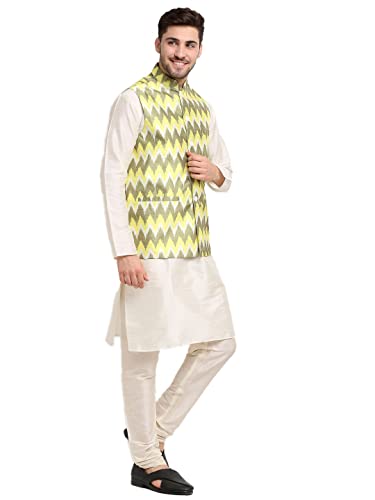 Jompers Men's Ikat Printed Nehru Jacket. - Image 4