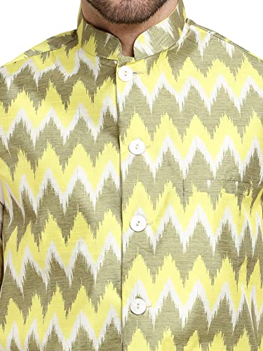 Jompers Men's Ikat Printed Nehru Jacket. - Image 5