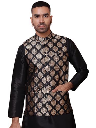 Jompers Men's Woven Design Nehru Jacket.