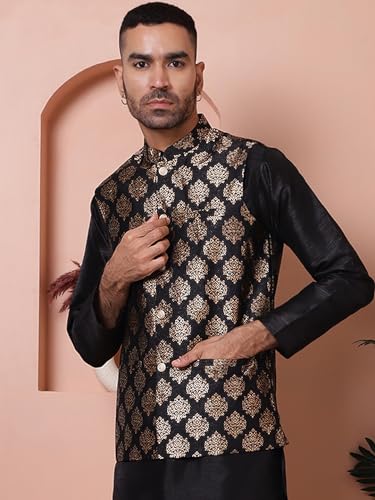 Jompers Men's Woven Design Nehru Jacket. - Image 3