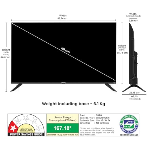 Onida 108 cm (43 inch) QLED Ultra HD 4K Smart Fire TV Q43UFD - Image 6