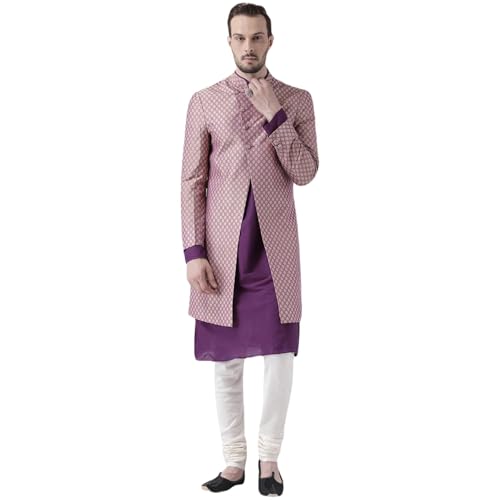 KISAH Men's Printed Indowestern Sherwani
