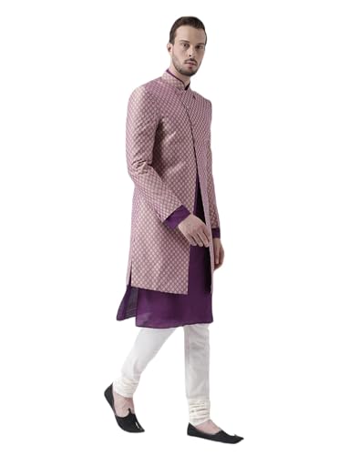 KISAH Men's Printed Indowestern Sherwani