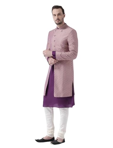 KISAH Men's Printed Indowestern Sherwani