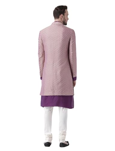 KISAH Men's Printed Indowestern Sherwani