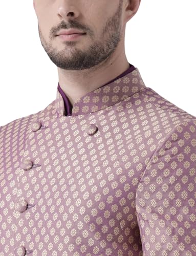 KISAH Men's Printed Indowestern Sherwani