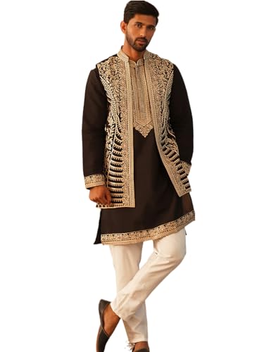 Jompers Men's Embroidered Waistcoat and Kurta Pyjama.