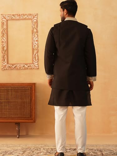Jompers Men's Embroidered Waistcoat and Kurta Pyjama. - Image 2