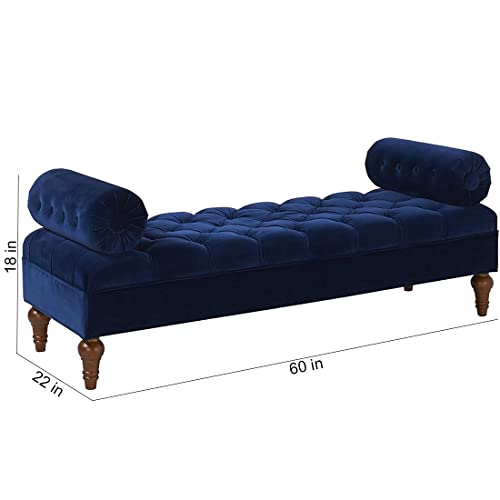CASASTYLE Enroy 3 Seater Sofa Set Cum Diwan (Blue) - Image 2