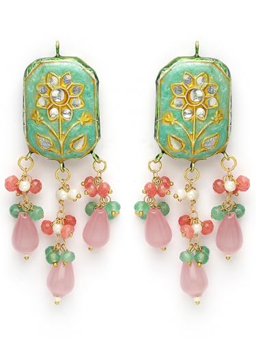 Karatcart Gold Plated Pink Carved