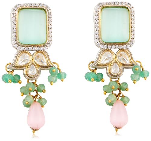 Karatcart Light Green Stone Pink
