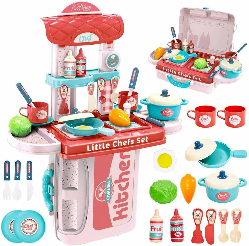 J K INTERNATIONAL 3 in 1 Kitchen Suitcase for Kids Mini Play Set ...more